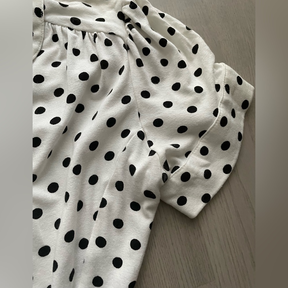 bebe White Polka Dot Midi Dress with Black Dots - Picture 6 of 7